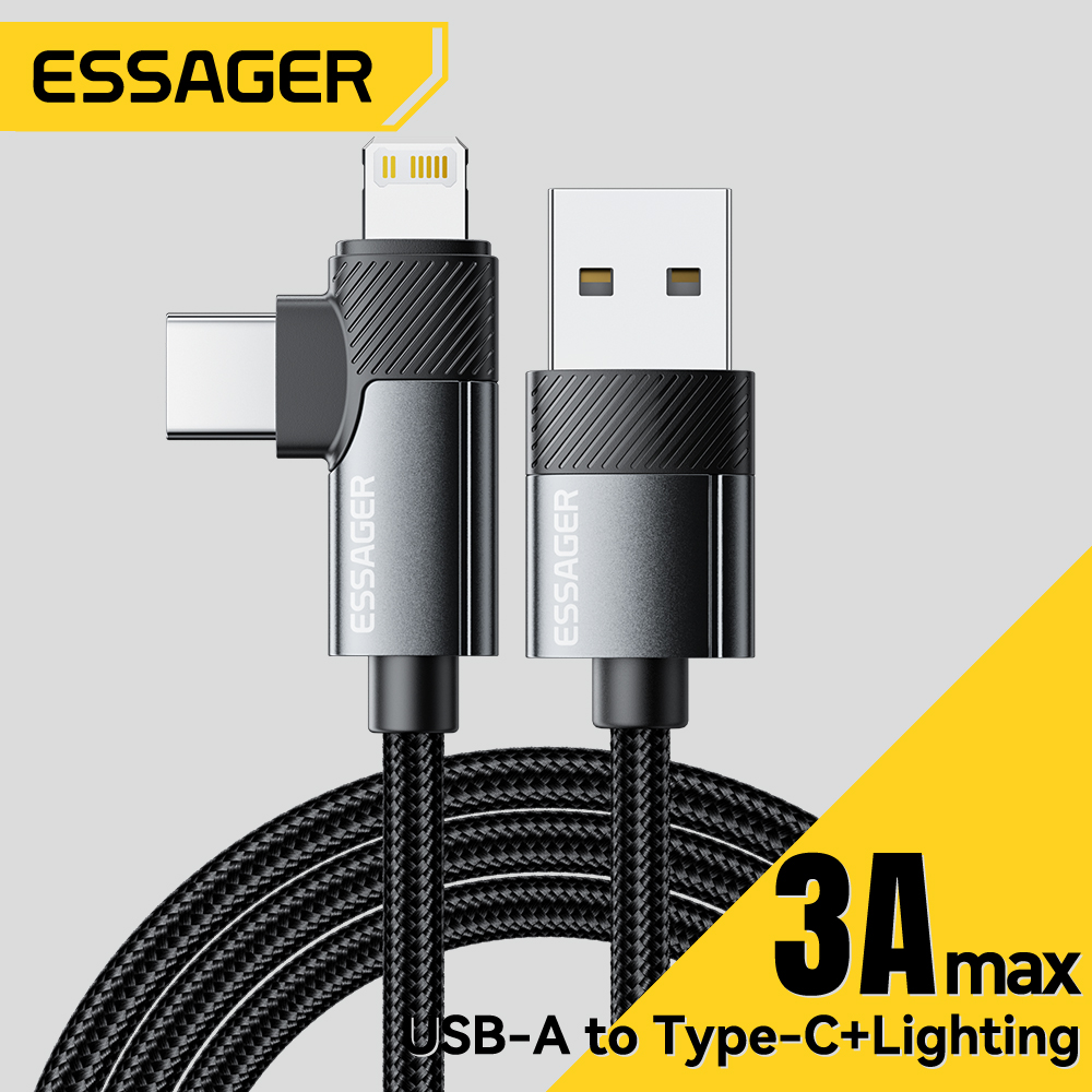 Gaming Console Ipad - Essager 투인원 직각 케이블, USB A