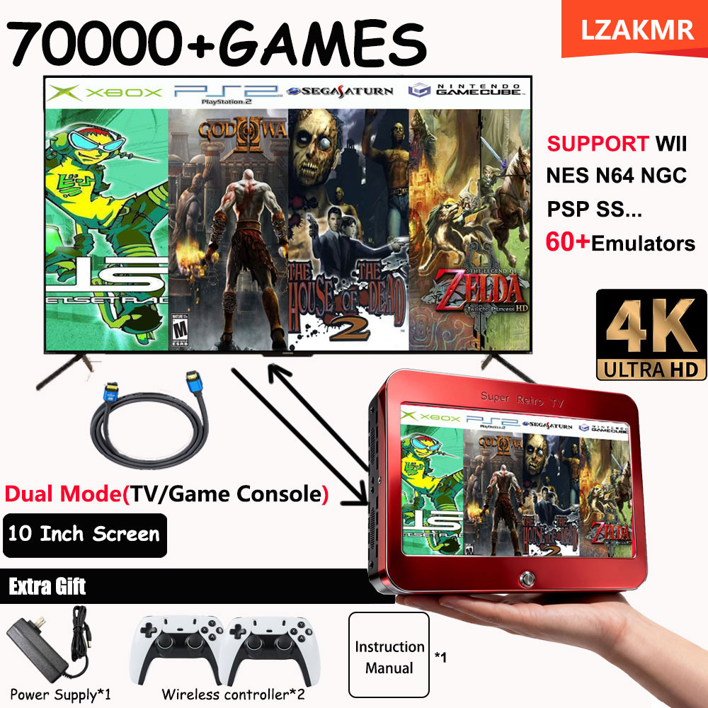 T1 게임 콘솔 60개 이상의 에뮬레이터 70000개  - Gaming Console With Gta 리뷰 및 가격