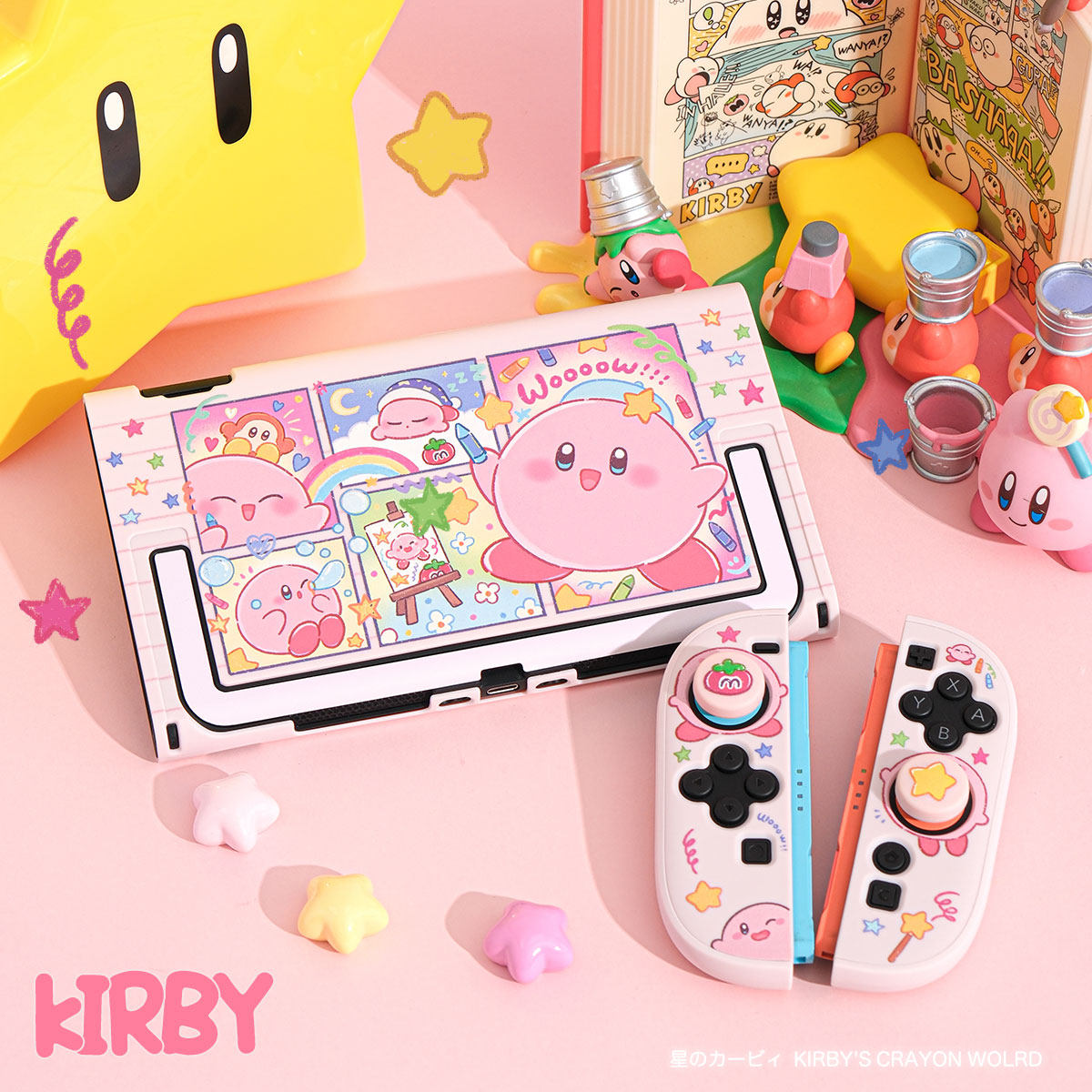 커비 스위치 2세대 분리형 보호 케이스 크레용 낙서 패 - Gaming Console Japan 리뷰 및 가격