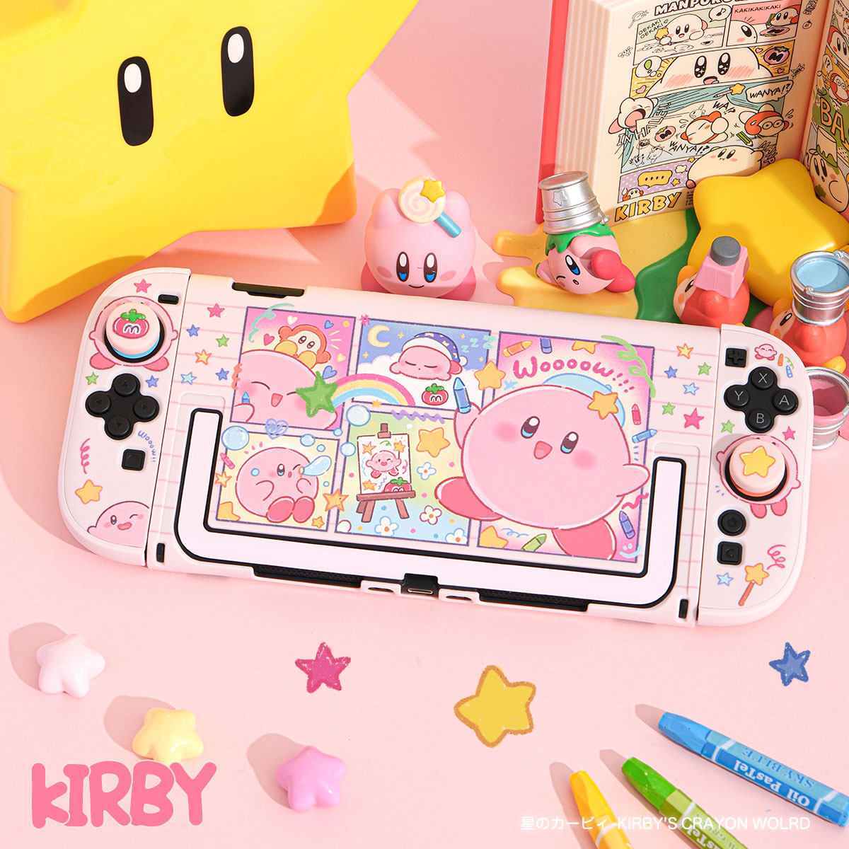 커비 스위치 2세대 분리형 보호 케이스 크레용 낙서 패 - Gaming Console Japan 리뷰 및 가격