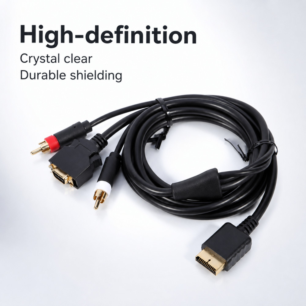 PS2 PS3 콘솔용 금도금 AV 케이블, 레트로 게임 - Gaming Console Definition 리뷰 및 가격