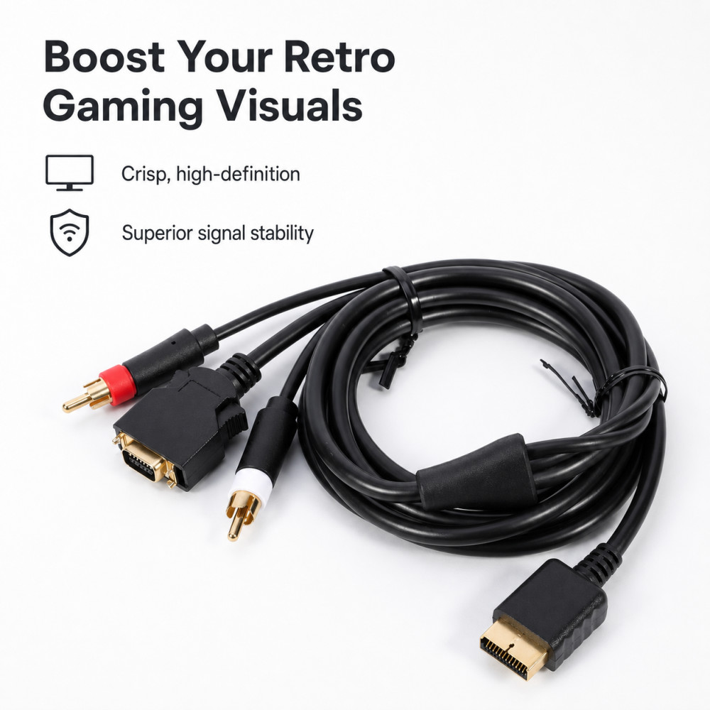 PS2 PS3 콘솔용 금도금 AV 케이블, 레트로 게임 - Gaming Console Definition 리뷰 및 가격
