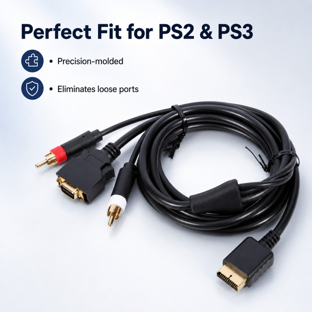 PS2 PS3 콘솔용 금도금 AV 케이블, 레트로 게임 - Gaming Console Definition 리뷰 및 가격
